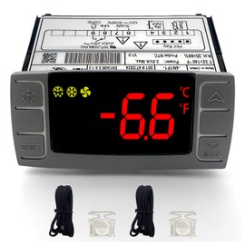 Temperature Controller XR02CX-4N1F1 for Dixell, Programmable Digital Thermostat Fit for Commercial Refrigerators/Freezer 120V 50-60Hz with Sensor Probe (XR02CX-4N1F1)