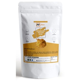 mGanna 100% Natural Brazilian Yellow Clay Powder for Anti-Ageing & Skin firming, Creams and Soap Making 0.5 Lbs / 227 gm