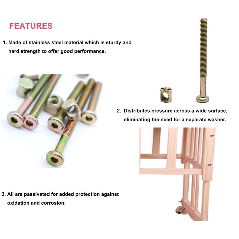 Simmons Crib Parts Hardware Replacement Kit, cSeao 25-Set Hex Socket