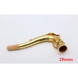 New Tenor Sax neck Tenor saxophone Bend neck gold lacquer repair sax neck 28mm diameter (28mm)