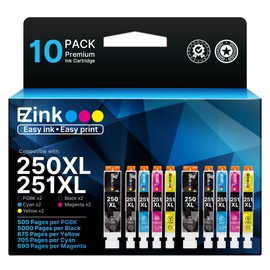 E-Z Ink Compatible Ink Cartridge Replacement for Canon PGI-250XL PGI 250 XL CLI-251XL CLI 251 XL to use with PIXMA MX922 MG5520 (2 Large Black, 2 Cyan, 2 Magenta, 2 Yellow, 2 Small Black) 10 Pack