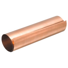 TA-VIGOR 1Pcs Copper Sheet Roll, 1000mm x 200mm x 0.02mm Pure Copper Strip Metal Foil Sheet Plate for Crafts Electrical DIY Projects