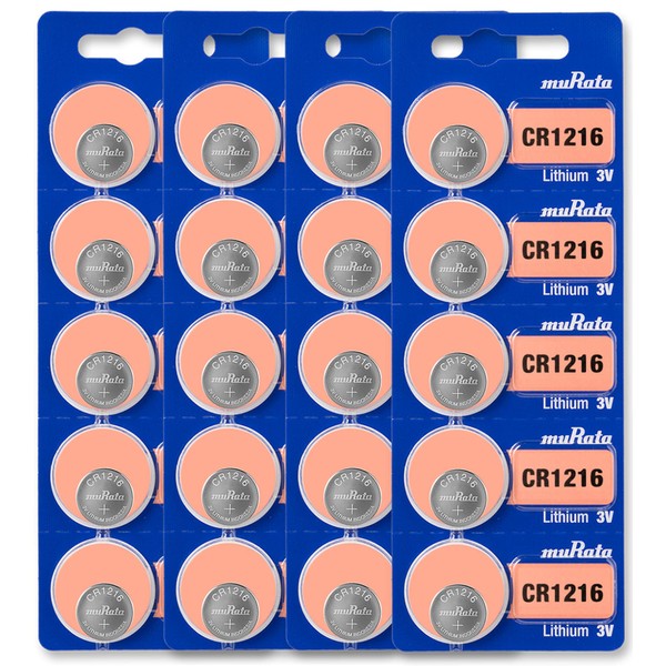 Murata CR1216 Battery DL1216 ECR1216 3V Lithium Coin Cell (20 Batteries)