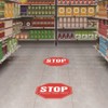 10pcs Stop Wall Sticker Safety Distance Floor Decals Stop Please