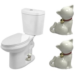 2 Pcs Cat Ceramic Toilet Bolt Covers, Cute Animal Ceramic Toilet Bolt Covers Decorative, Toilet Bolt Cover for Bottom, Decorative Toilet Knob Cover Easy Installation
