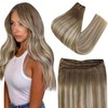 Easyouth Hair Extensions Weft Human Hair Weft Extensions Balayage Brown