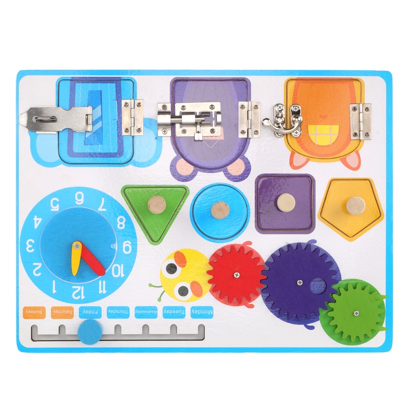 Sensory Board Alarm Clock Educational Wooden Sensory Activity Board Autism