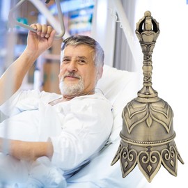 Call Bell - Vintage Brass Bell Loud - Solid Metal Decorative Brass Rattle, Handcrafted Pet Training Toy for Cow Cat Dogs