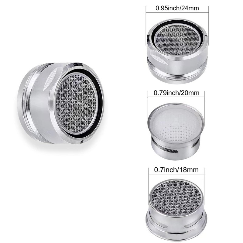 8-Pack Faucet Aerator with Brass Shell 23.5mm(15/16-Inch) Male Bathroom Sink