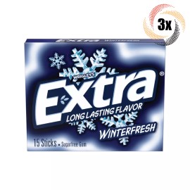 Wrigley 3x Packs Wrigley's Extra Winterfresh Gum | 15 Sticks Per Pack | Sugar Free!