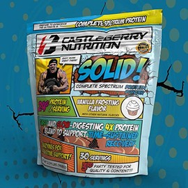 Castleberry Nutrition Solid Complete Spectrum Protein Powder | Hydrolyzed Whey Concentrate & Isolate, Micellar Casein, Enzymes for Digestion | Vanilla Frosting