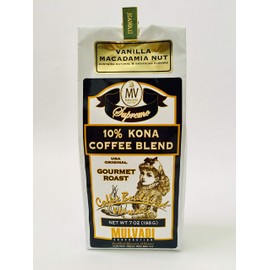 Mulvadi 10% Kona Coffee Blend from Hawaii (Vanilla Macadamia Nut)