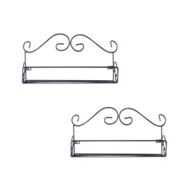 DII Farmhouse Vintage Decorative Metal Pantry Spice Rack Organizer, 12"Lx2.5"Dx4.33"H, Spice Rack Shelf 2 Piece