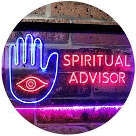 Spiritual Advisor Eye Dual Color LED Neon Sign Red & Blue 12" x 8.5" st6s32-i3116-rb
