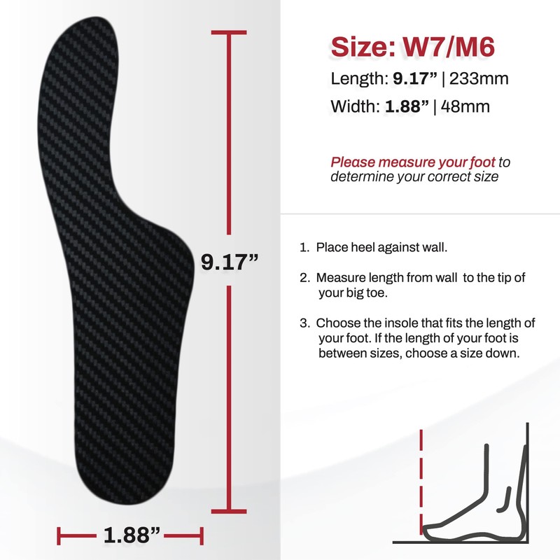Thrive Orthopedics X-Glide Morton's Extension Carbon Fiber Insole, 1-Piece Orthotic