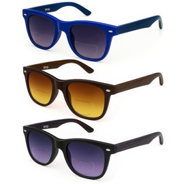 YayGlasz 3 Pack Bifocal Reading Sunglasses for Men/Women – Gradient Tinted Sun Readers with UV400 Protection, Spring Hinge Comfort, Stylish for Outdoor, Travel Daily Wear +1.00