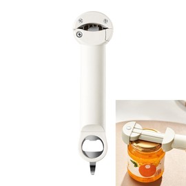 BELCHERCC5 Abrelatas manual, kitchen aid 3 en 1 con wine opener, imanes y can opener. Herramienta auxiliar para cocina, fiestas y más.(Blanco)
