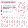 FYSUIMU 12 Sheets Pink Bow Wall Decals Aesthetic Bowknot Floral