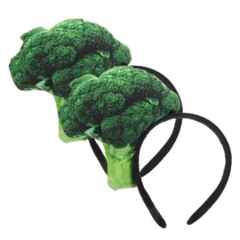 Healeved Broccoli Headband 2Pcs Vegetable Hair Hoop Broccoli Costume Headpiece Face Washing Hair Bands Novelty Dress Up Hair Accessories Party Hat Costume Props