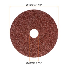 sourcing map 25pcs 16 Grit Aluminum Oxide Resin Fiber Discs 5"x7/8" Metal Sanding Grinding Discs for Angle Grinding Machine Polishing and Grinding Metals, Wood, and Fiberglass
