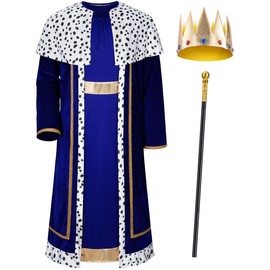 TOKYO REVENGERS Men King Costume 3 Kings Cosutme Prince Robe Nativity Costume Cosplay Outfit Accessories Set(BL L)
