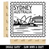 Sydney Opera House Australia Destination Travel Square Rubber Stamp for