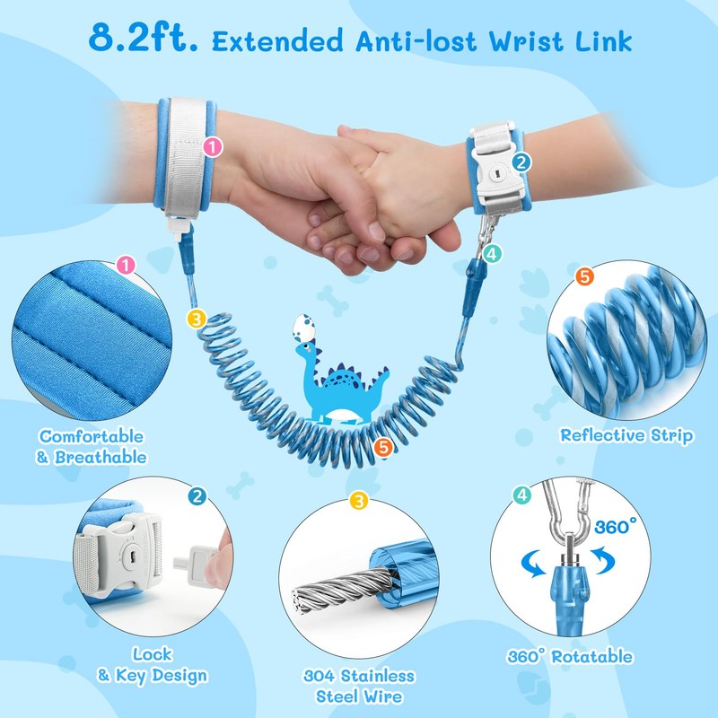 Dr.meter 3 in 1 Toddler Harness Leash + 8.2ft Anti