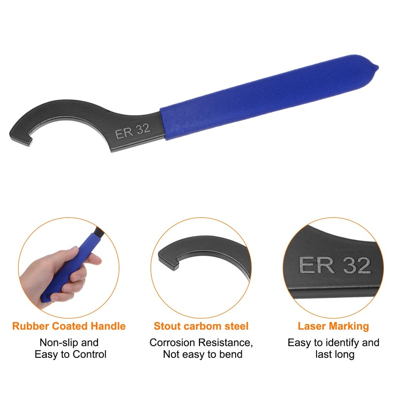 sourcing map C Hook Spanner Wrench ER32/ER40/APU16/38-42 Nut Shock Wrench