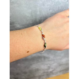 SilverAmber Jewellery UK - Designer 925 Sterling Silver Adjustable Bracelet set with Baltic Amber gemstones - GL533 (Mix)