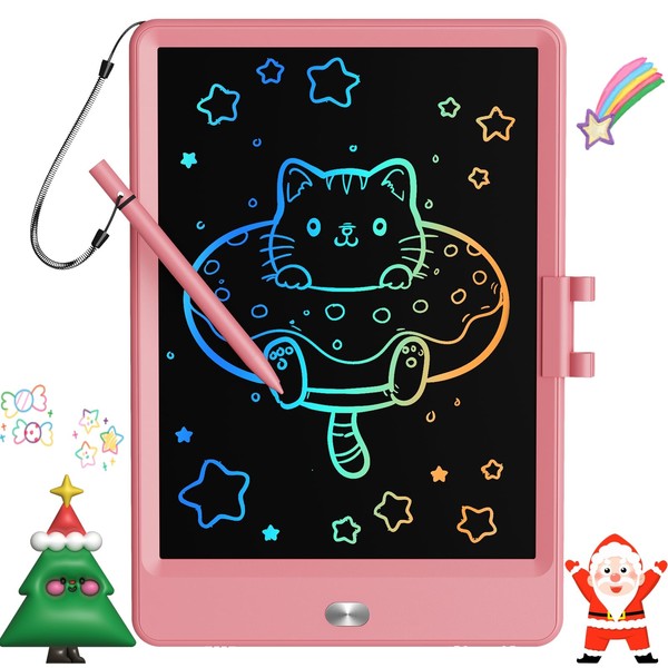 TEKFUN LCD Writing Tablet, 8.5inch Colorful Drawing Tablet Writing Pad,Toys for 3 4 5 6 7 Year Old Girls Boys,Birthday Gift for Girls Boys (Pink)
