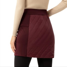 FitsT4 Sports Women's Puffer Skirts Lightweight Quilted Sport Skorts Insulated Warm Snow Skirts Hiking Running Golf Burgundy Size M