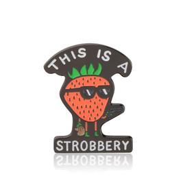 PLITI Funny Strawberry Pun Gift Strawberry Lover Gift This Is A Strobbery Strawberry Brooch Pin For Women (Strobbery Strawberry pinCA)