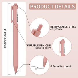 D dDraw 8pcs Retractable Gel Ink Pens, 0.5mm Black Ink Ballpoint Pen, Comfortable To Hold, Beautiful and Generous, Clear Details, Cute Office School Supplies (Vintage)