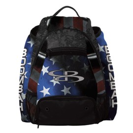 Boombah Prospect USA Black Ops Bat Bag - 20.5" x 16" x 16" - Black/Royal Blue/Red