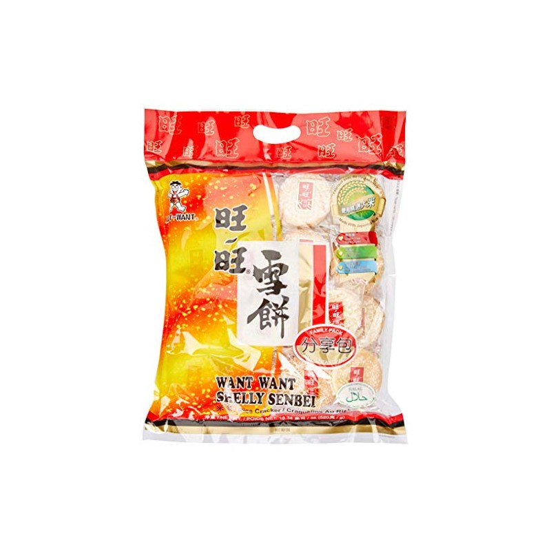 Want Want Shelly Senbei Rice Crackers Family Pack (520g)
