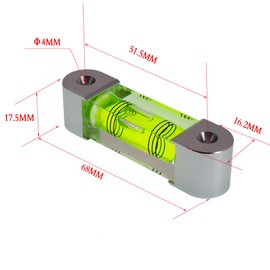 Aluminum alloy installation hole level ruler accessories adjustable DIY level bubble with screw spring (68X16.2X17.5mm)