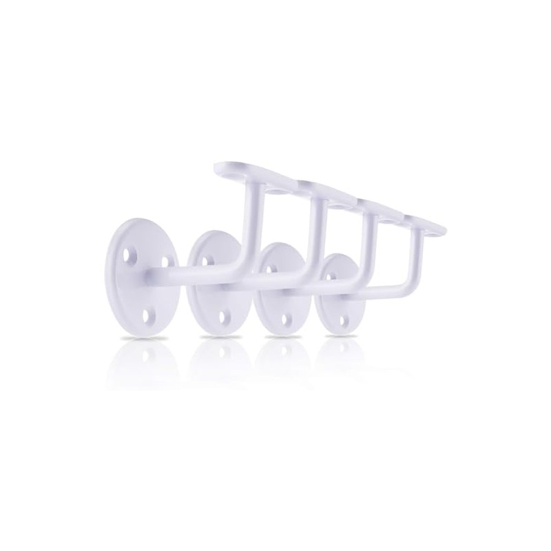 Set of 4 White Handrail Brackets, 63mm Banister Brackets for