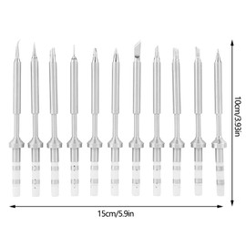 KooingTech 11pcs TS100 Pinecil Tips, Stainless Steel Soldering Iron Tips, Portable TS100 Soldering Iron Tip Kit for a Variety of Welding Processes