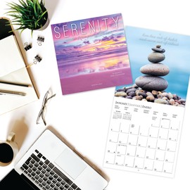 Graphique 2026 Serenity Mini Wall Calendar | 7” x 7” | Thick Paper | Home & Office Organizer | Large Monthly Grid | 3 Languages & Marked Holidays | 4 Month Preview Page for 2028