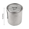 Outdoor Drinking Cup with Foldable Handle Titanium Mug with Lid