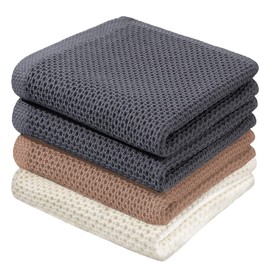 BW&HM Tea Towels Cotton Tea Towels Kitchen Towels Kitchen Towels Dish Towels (Grey + Beige + Brown, 33 x 74 cm)