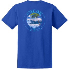 Koloa Surf Mens Watercolor Vintage Surfer Heavy Cotton T-Shirt-Tall-3XLT-Royal/c