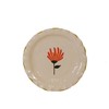 Creative Co-Op 4-Piece Stoneware Plate Set with Flower Image, Multicolor