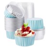 EUSOAR Aluminum Cups with Lids, 50pcs 5oz 125ml Foil Cupcake