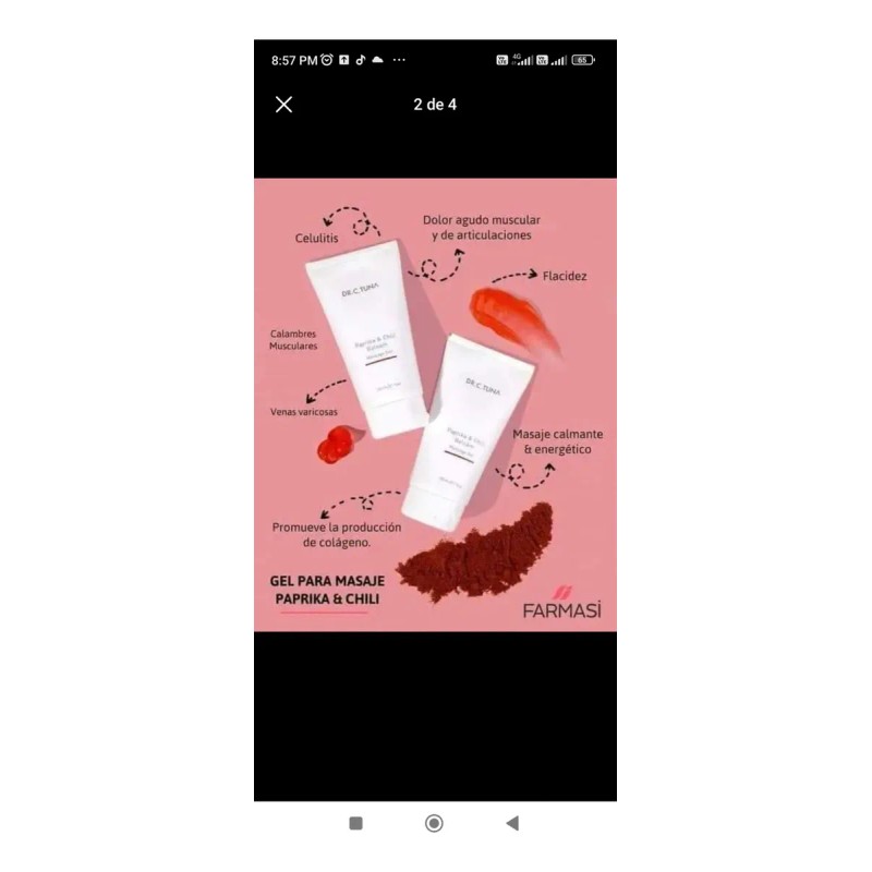 Farmasi Gel Paprika Chile Reduce Estrías Kit Piezas