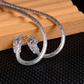 Fezzlo 8 Core Silver Plated IEM Cable, QDC-C Pin SPC Earphone Cord Compatible for KZ ZSN ZSX ZS10 PRO NF2u AS16 TRN MT1 PRO ST2 CCA C12 C10 PRO Recessed 2pin IEMs 4.9ft 3.5mm