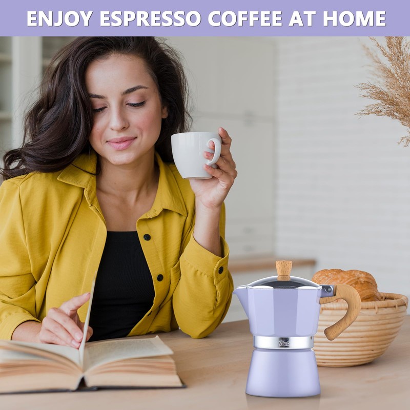 Bincoo Cute Espresso Maker Stovetop - Small Moka Pot 2