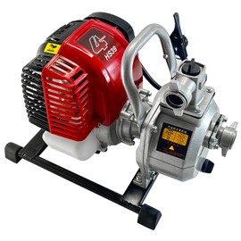 Qrooviiy Gasoline Water Transfer Pump 39CC 4 Stroke Engine Gas Powered Petrol High Flow Water Transfer Pump 6500RPM 35 GPM Garden Farm Irrigation Pump (43CC 4 Stroke 1.9HP)