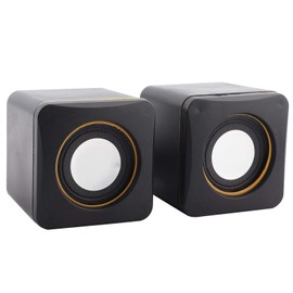 Goshyda Desktop Speaker, USB Powered Stereo Wired Speaker System with 3.5 mm Audio Plug to Connect to Laptop, Notebook, Desktop, Computer, 2.5W + 2.5W Output(Dual Track)