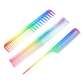 Baluue 3pcs Colorful Hairdressing Comb Anti-static Styling Combs for Cutting and Detangling Durable Design for Salon and Home Use Suitable for All Hair Types